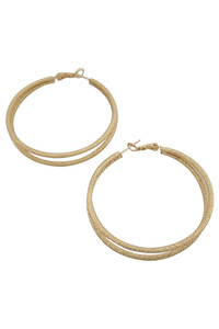 14K Gold Dipped Omega Closure Hoop-SJE310008