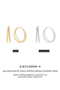 14K Gold Dipped Omega Closure Hoop-SJE310008