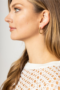 14K Metal Post Hoop-SJE310010