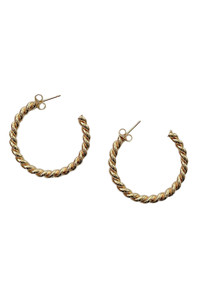 14K Metal Post Hoop-SJE310010