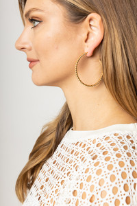 14K Metal Post Hoop-SJE310010