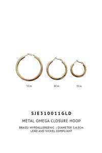 14K Gold Metal Omega Closure Hoop-SJE310011