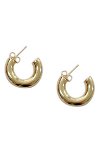 14K Metal Post Hoop-SJE310013