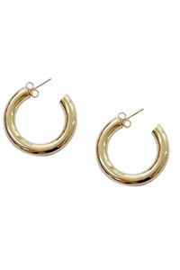 14K Metal Post Hoop-SJE310013