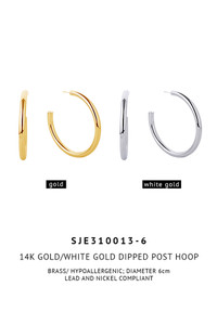 14K Metal Post Hoop-SJE310013