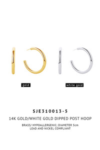 14K Metal Post Hoop-SJE310013
