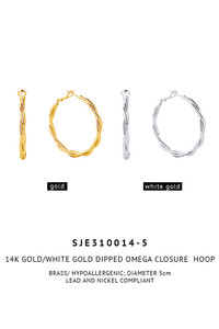 14K Metal Omega Closure Hoop-SJE310014