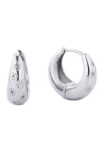 14K Gold Dipped Huggie Hoop Brass Cz Paved-SJE310211