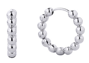 14K Dipped Huggie Hoop Cz Paved-SJE310268