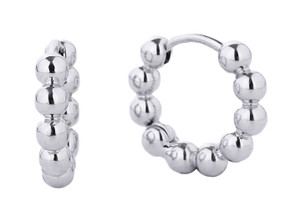 14K Dipped Huggie Hoop Cz Paved-SJE310268