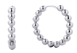 14K Dipped Huggie Hoop Cz Paved-SJE310268