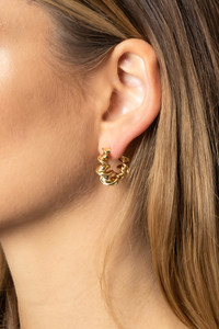 14K Dipped Huggie Hoop Brass-SJE310278