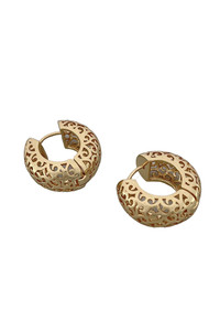 14K Gold Dipped Huggie Hoop Brass-SJE310279