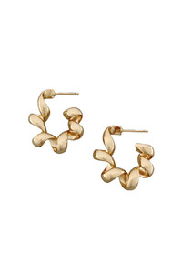 14K Gold/White Gold Dipped Post Hoop-SJE310321