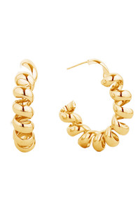 14K Gold/White Gold Dipped Post Hoop-SJE310321