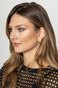 14K Dipped Star Shape Huggie Earrings-SJE310363