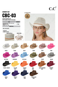 C.C Sequin Cowboy Hat with Suede String Trim Band
