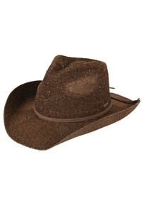 C.C Sequin Cowboy Hat with Suede String Trim Band