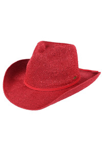 C.C Sequin Cowboy Hat with Suede String Trim Band