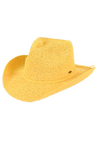 C.C Sequin Cowboy Hat with Suede String Trim Band