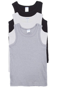 ASSORTED SOLID TONE KIDS TANK TOP-3001B 1-2-3 (12pc)