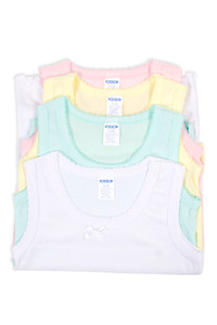 ASSORTED PASTEL TONE KIDS TANK TOP-3001CO 4-5-6 (12pc)