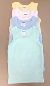ASSORTED PASTEL TONE KIDS TANK TOP-3001CO 8-10-12 (12pc)
