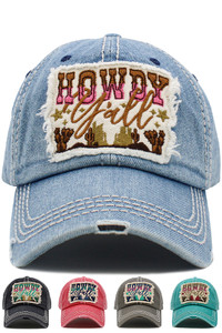 Howdy Ya'll Washed Vintage Ballcap-KBV-1497