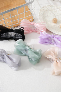 Pastel Solid Color Ribbon Hair Claw-CHW401