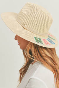 NAUTI Sequin Letter Panama Hat-MH0119