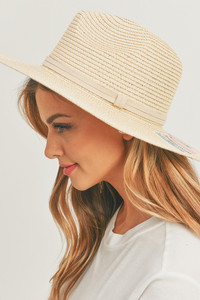 NAUTI Sequin Letter Panama Hat-MH0119