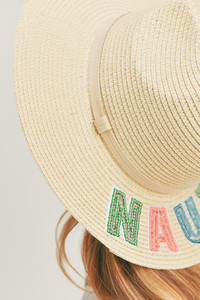 NAUTI Sequin Letter Panama Hat-MH0119