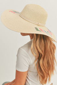 THE SUNS SHINE Sequin Letter Floppy Hat-MH0121