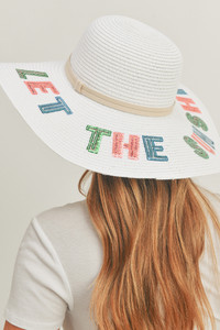 THE SUNS SHINE Sequin Letter Floppy Hat-MH0121