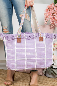 Aztec Pattern Strap Checked Pattern Bag-MB0176