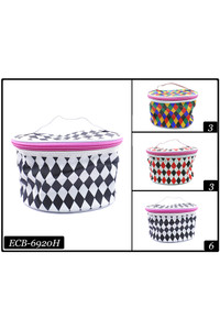 12pc Assorted Color Diamond Pattern Cosmetic Bag -ECB6920H