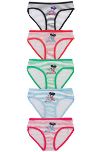 Illust Print Stripe Girl Panty-301 (5pc)