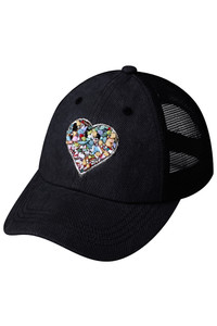 C.C Heart Stone Embellishment Baseball Cap-BAB-8039
