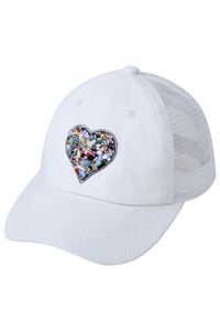 C.C Heart Stone Embellishment Baseball Cap-BAB-8039