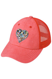 C.C Heart Stone Embellishment Baseball Cap-BAB-8039