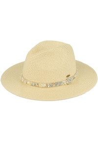 C.C Gem Stone Trim Band Straw Panama-STI-02