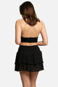 Solid Ruffle Tiered Mini Skort-SKT001