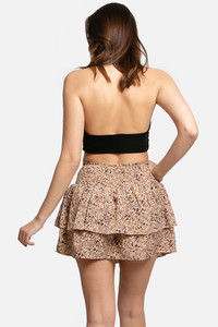 Spotted Ruffle Tiered Mini Skort-SKT002