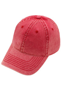 C.C Plain Acid Wash Cotton Baseball Cap-BA-4240