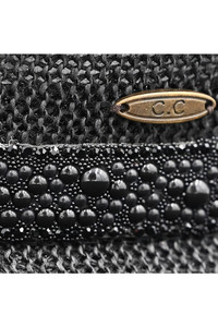C.C Black Pearl Rhinestone Trim Cowboy Hat