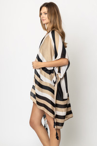Abstract Print Tassel Kimono-WLK310126