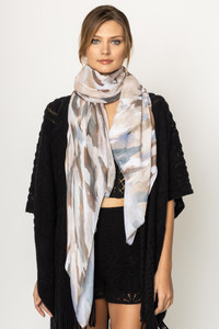 Rising Sun Print Scarf-WLL310389