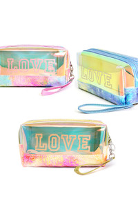 LOVE Holographic Iridescent Wrinkled Pouch-PCH170