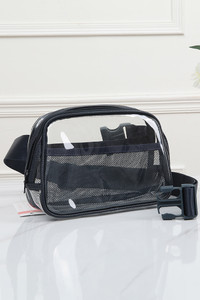 Solid Color Trim Clear Waist Crossbody Bag-TG10436CL