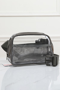 Solid Color Trim Clear Waist Crossbody Bag-TG10436CL